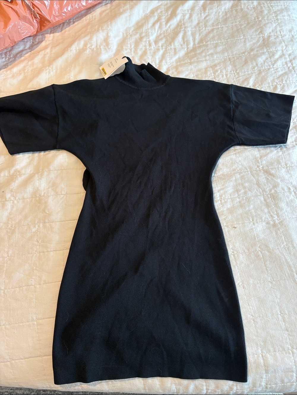 KBB Kalana Black Short-Sleeve Cutout Knit Dress